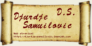 Đurđe Samuilović vizit kartica